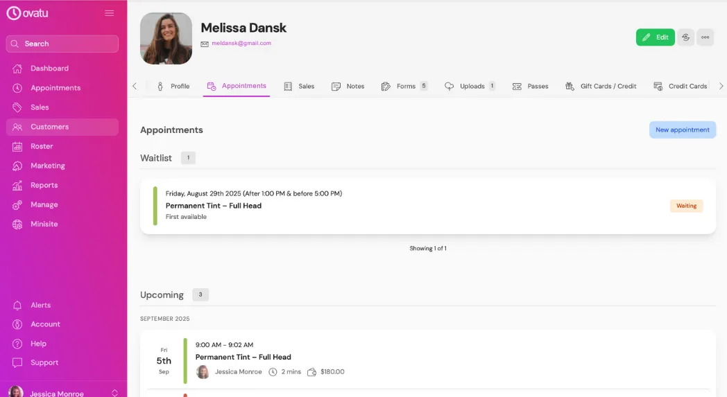 customer mobile screenshot