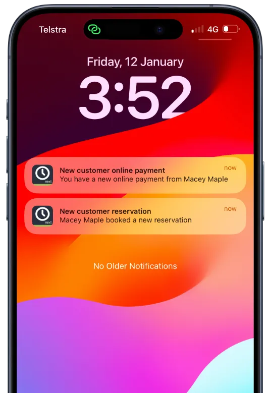 Appointment notifications received on iPhone